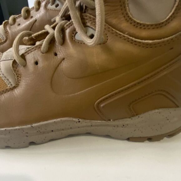 Nike Koth Ultra Mid Top GS Youth Tan Leather Lace Up Boots 859411-201 Size 5 Sne - Picture 7 of 12